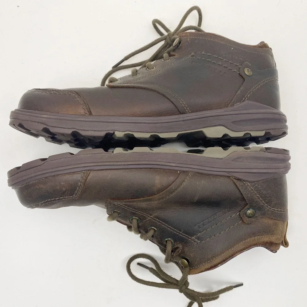 Merrell Brevard Shetland Leather Lace Up Chukka Boots Mens 10 Brown J49645